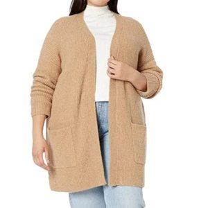 NWT. Goodthreads Waterfall Boucle Shaker Stitch Cardigan Sweater Gray. M.